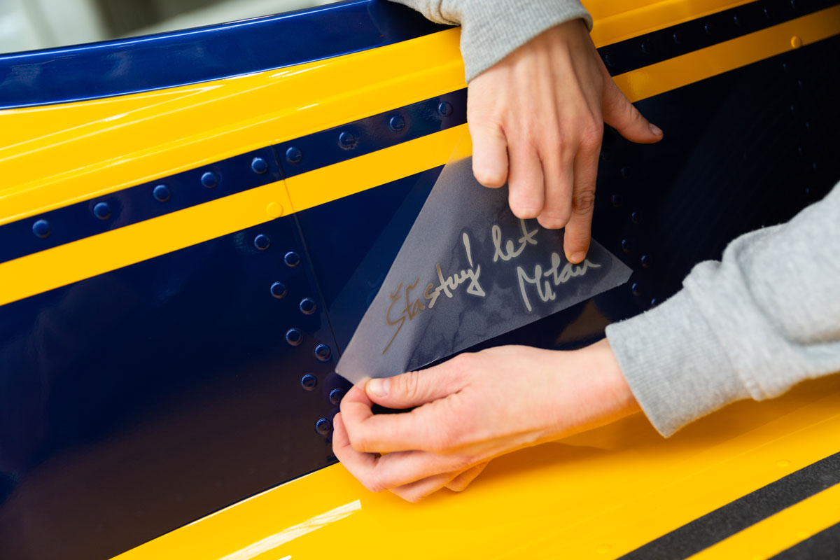 We made a sticker and affixed it