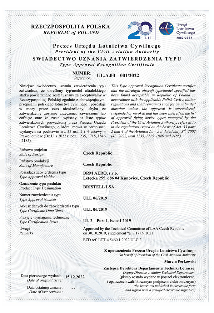 BRISTELL UL Type Approval in Poland