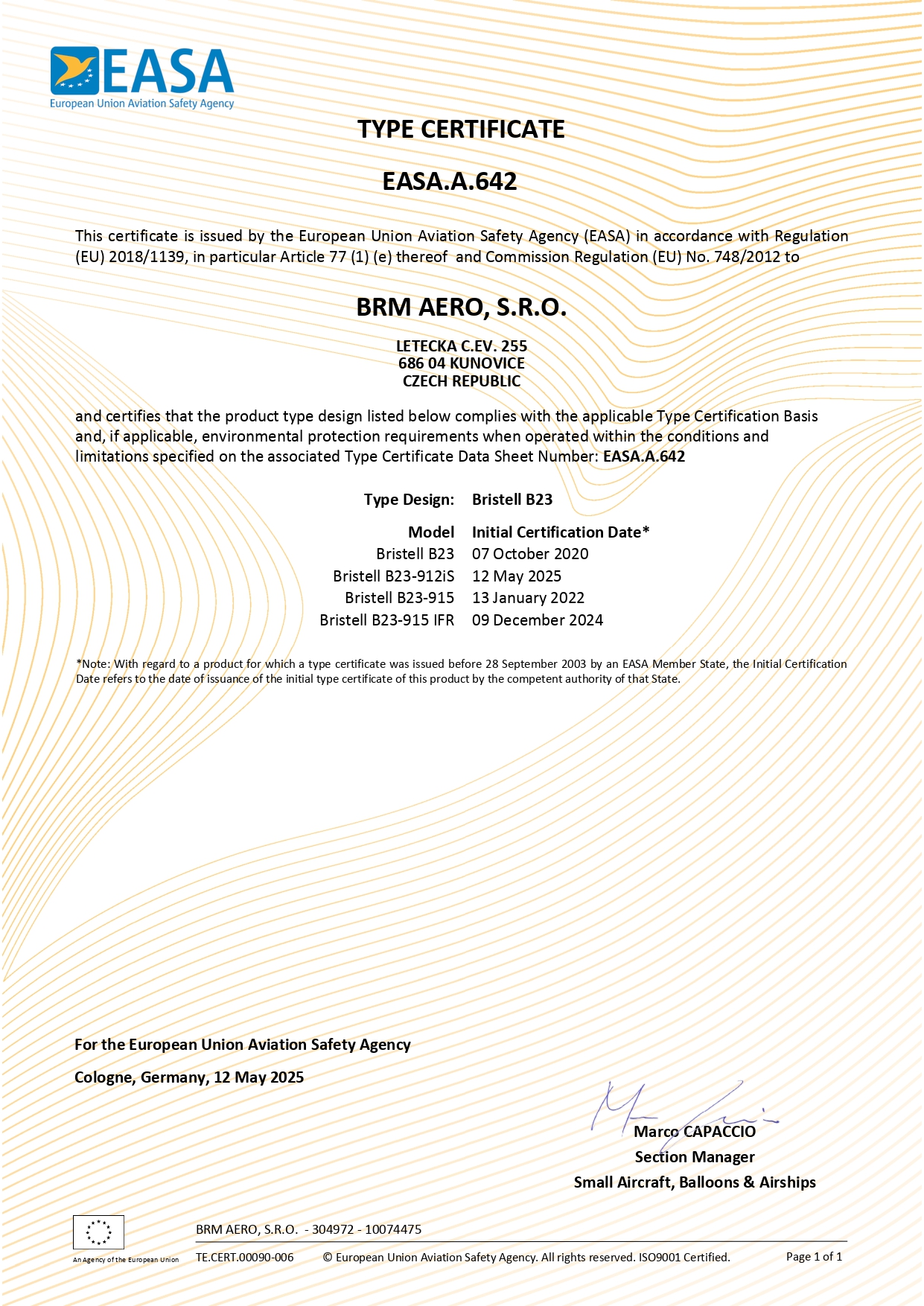 EASA Certification B23